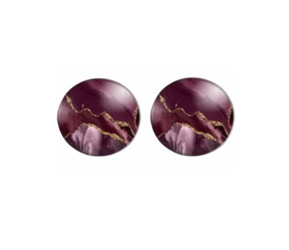 Oorbellen Zilver Burberie Bordeaux