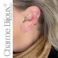 Zilveren earcuff Blad