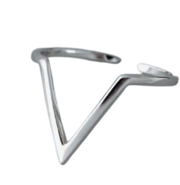 Ring- V Model- Verstelbaar- Zilver- Kleine maat