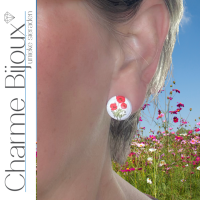 2 Delig Ketting Clip Oorbellen Papaver Rhoeas
