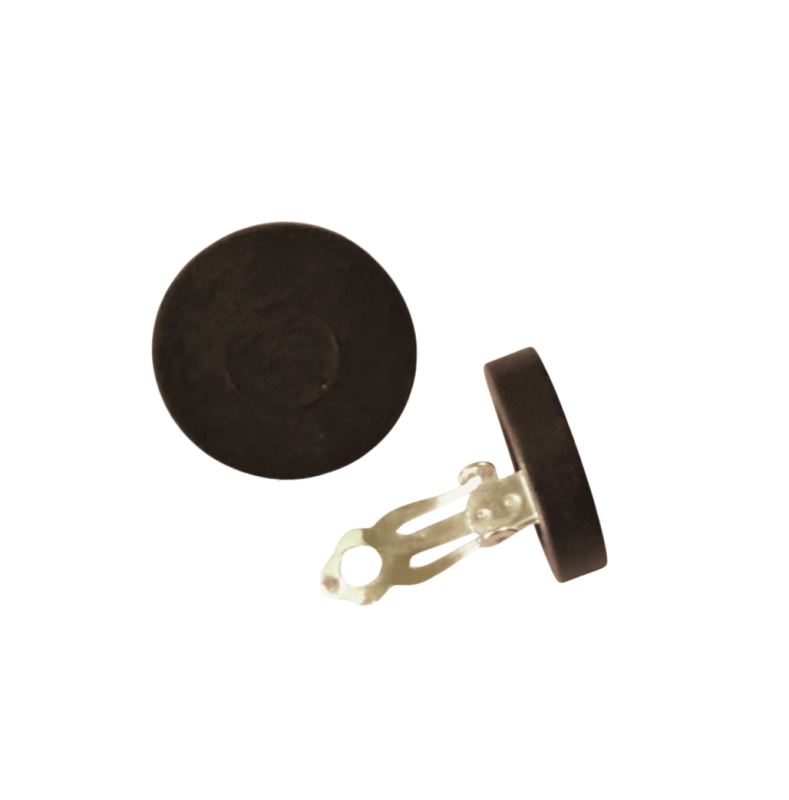 Clip oorbellen 2.5 cm Donker Bruin hout 1.8 cm dik