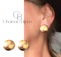 Clip oorbellen Sandy  2 cm Bruin