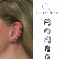 5 Delige earcuffs  - Gun Black