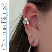 Earcuff Bloem Zilver