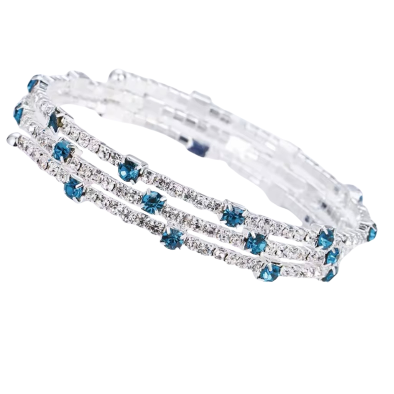 Armband Blauw Strass Wikkel Anila