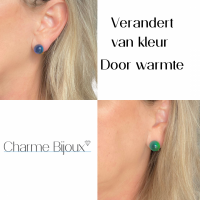 Clip Oorbellen-Moodsteen-Verandert van kleur-1cm