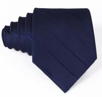 Zijde stropdas-Blauw-Schuine streep