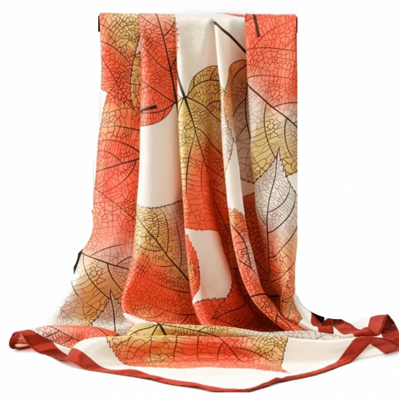Sjaal-Oranje-Ivoor-foulard 90 x 90 cm
