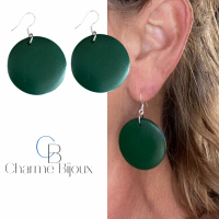 Oorbellen Zilver Groen Hout Tordis 3 cm