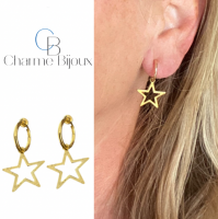 Klem Oorringen Ster zilverkleur 3 cm