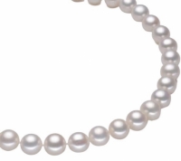 Parel ketting-Mannnen-8 mm-wit- 45 cm zilverkleur