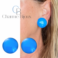 Clip oorbellen-Blauw-2.5 cm