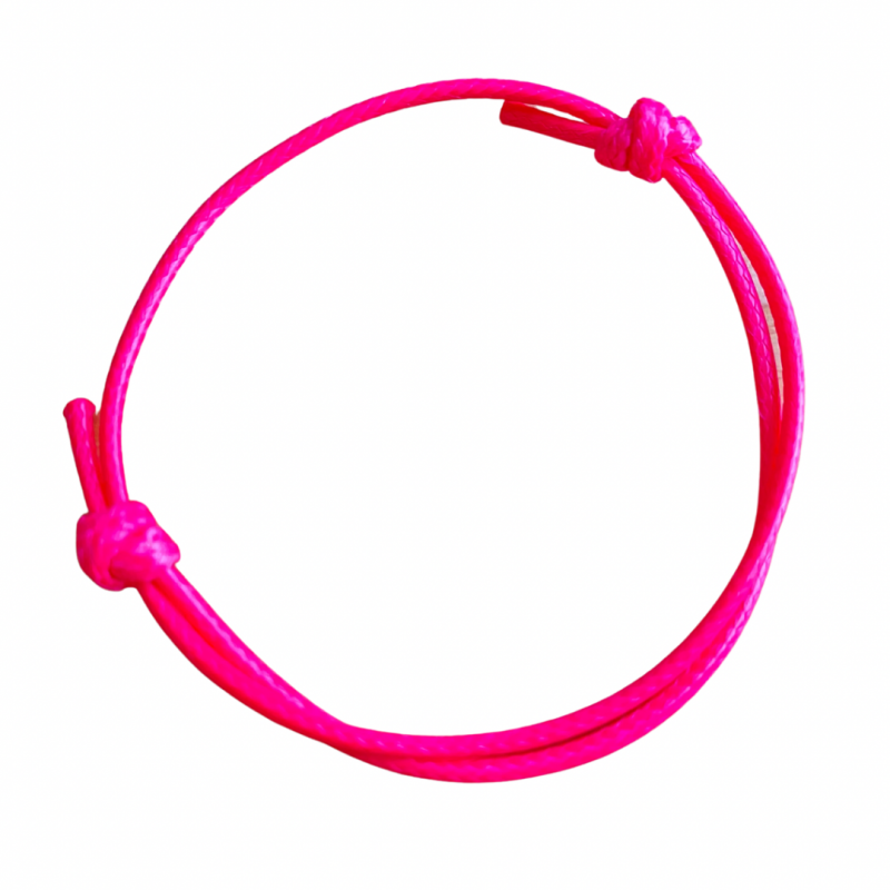 Armband-Neon Roze-Schuifkoord-Kinderen-15-19 cm