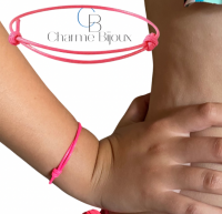 Armband Neon Roze Schuifkoord Kinderen 15-19 cm