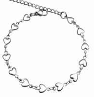Enkelbandje Hart RVS 24- 34cm