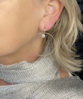 Klem Oorringen Steentje Zilverkleur 4.5 cm