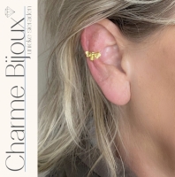 Earcuff Vlieg Goudkleurig Rechteroor