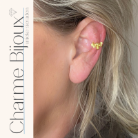 Goudkleurige earcuff Vlieg -Linkeroor