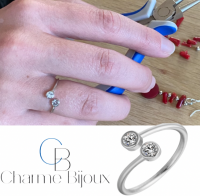 Ring  zilverplated  zirkonia steentjes