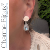 Clip oorbellen Strass Zilverkleur Solange 3.5 cm