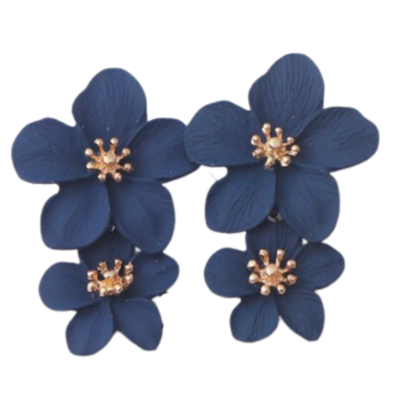 Oorbellen Glee Blauw bloem
