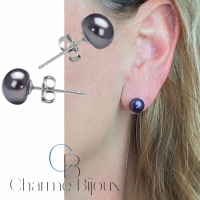 Parel Oorbellen-Black