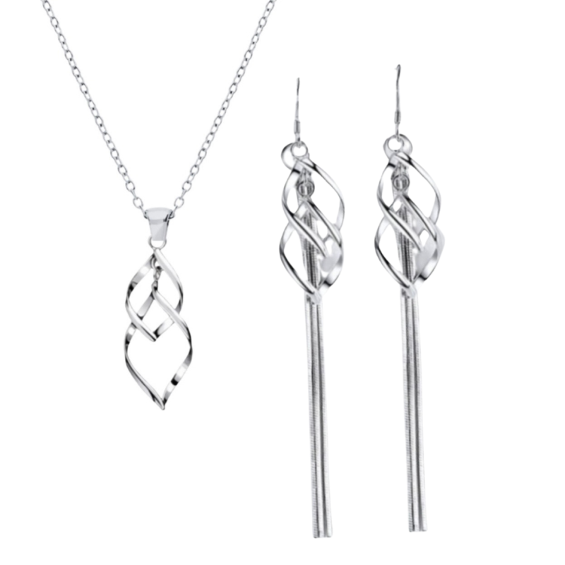 2 Delige set  Madelon met Ketting en Lange oorbellen