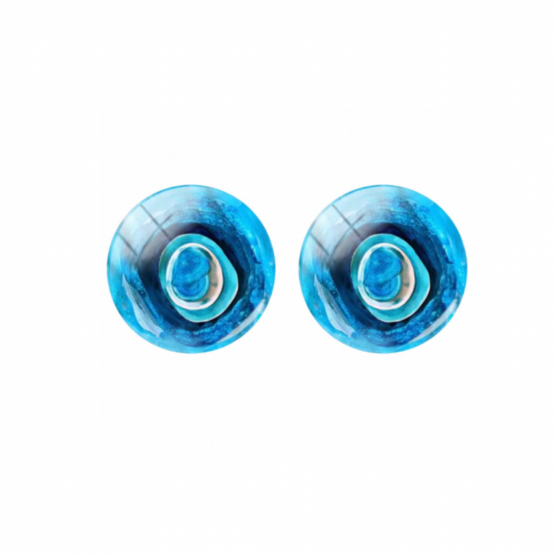 Clip oorbellen-Vand-Geen gaatje-Blauw- 1.7 cm