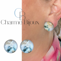 clip oorbellen-Marlon-2 cm blauw geel