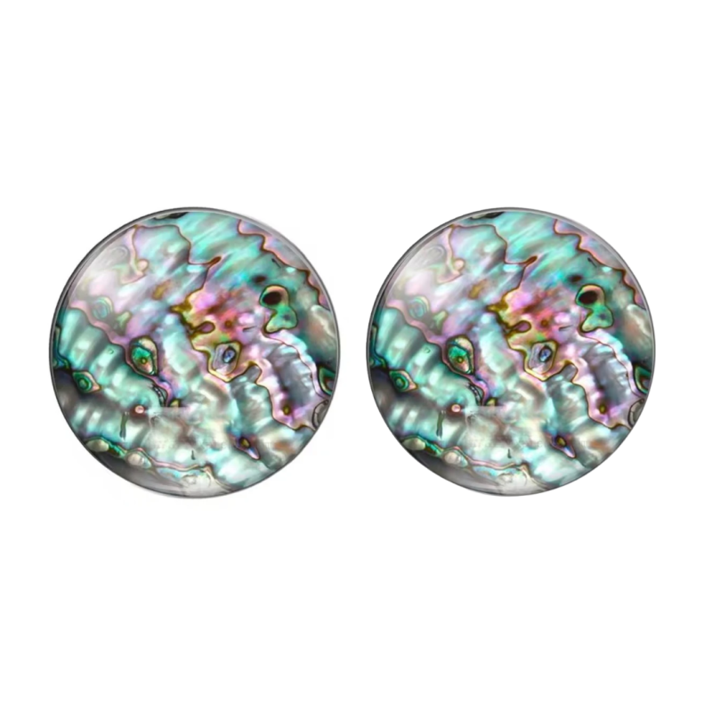 Clip Oorbellen Blauw olie 2 cm