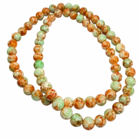 Ketting-Ella-oranje-groen-natuursteen 55 cm