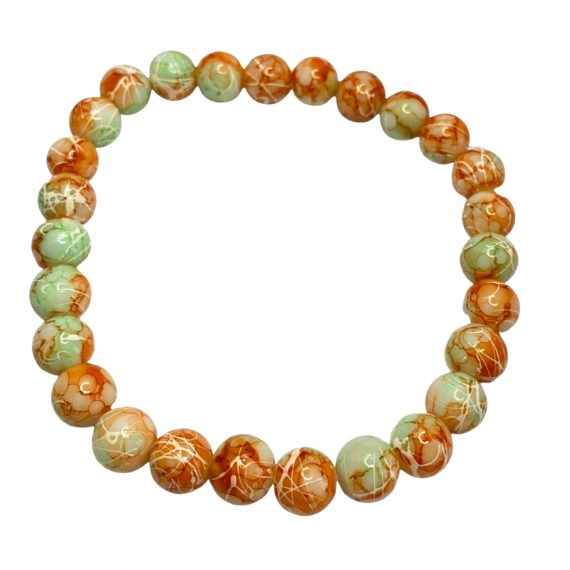Armband-Ella-oranje-groen-natuursteen