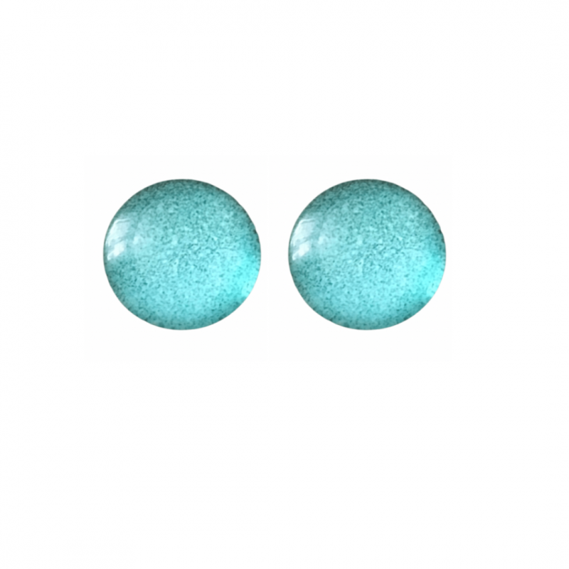clip oorbellen Veerle Blauw Turquoise 1.5 cm