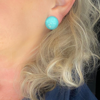 Clip oorbellen- Veerle- 2 cm turquoise