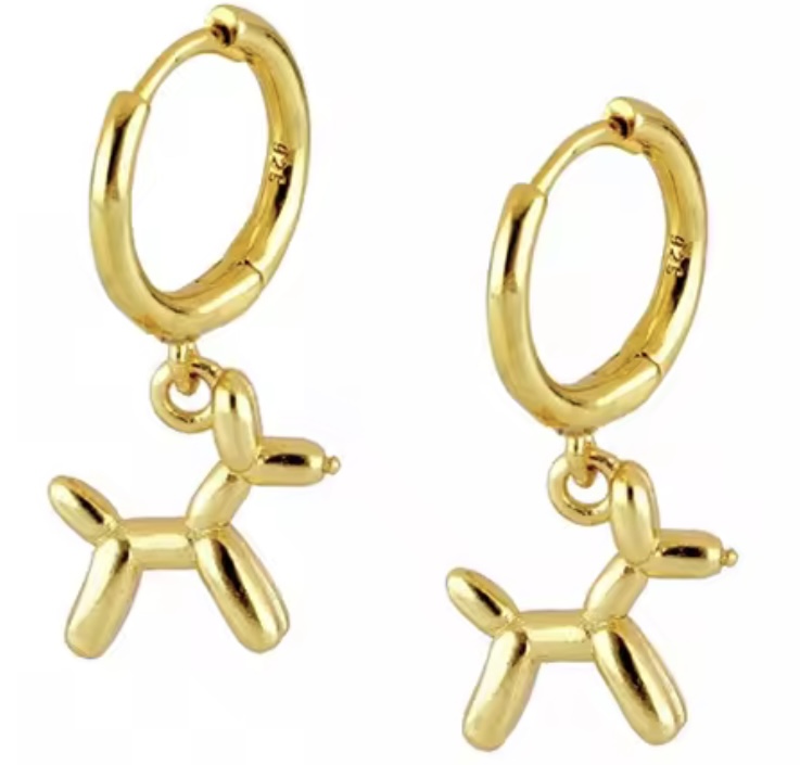 Oorbellen 14K goldplating  Balloon dog