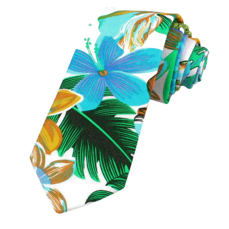 Stropdas -Blauw-Hawaï