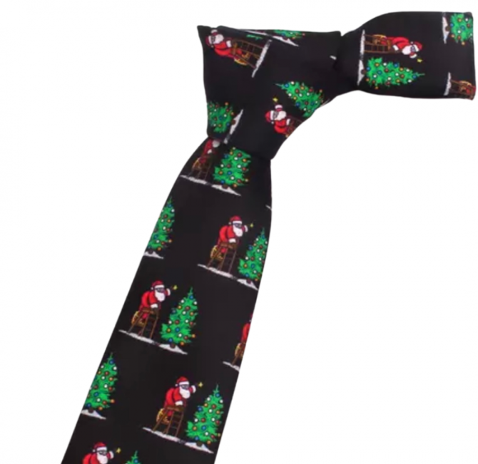 Stropdas Kerstman  zwart