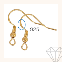 Zilveren oorhangers Behati Lava Goudkleurig  creme