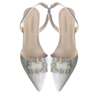 Schoenclips Markies goudkleurig strass en synthetische parel