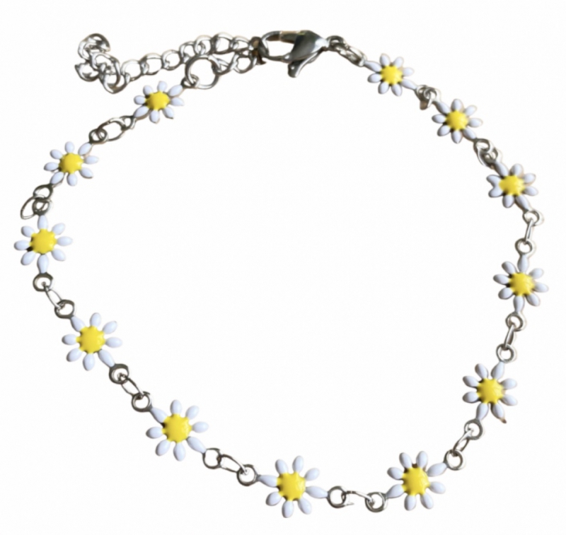 Armband-Daisy-Zilverkleur-Madelief-15 cm