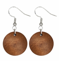 Oorbellen-hout-roestbruin-zilver-2 cm