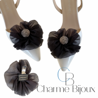 Schoenclips-Zwarte bloem
