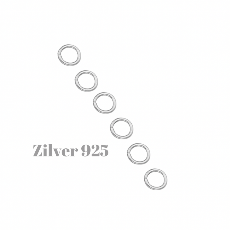 6 Zilveren 925 sieraden oogjes- 4 mm  0.5 mm