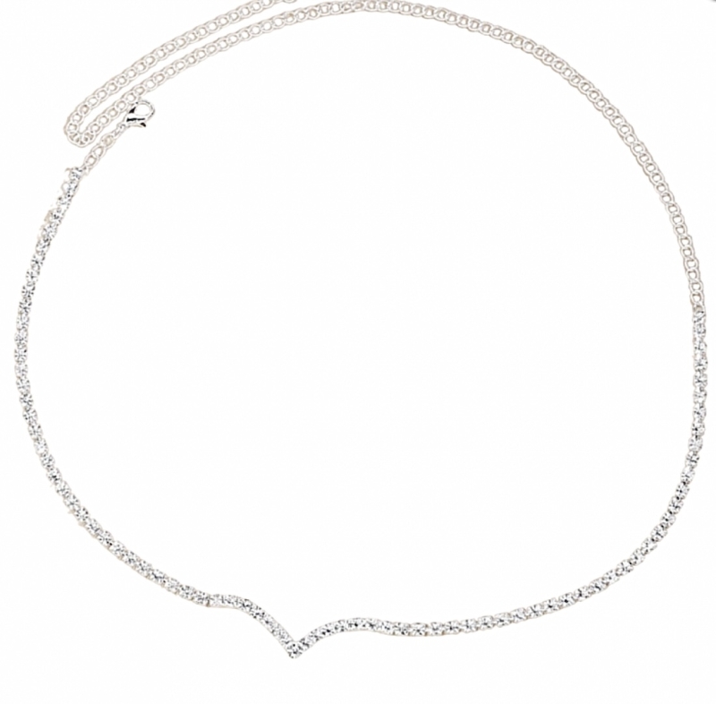 Ketting Strass  Trouwen zilverkleur