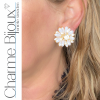 Clip oorbellen Bloem Metaal 2.5 cm