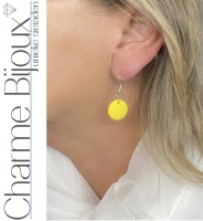 Zilveren oorhangers hout geel Tordis