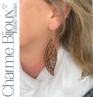 Zilveren oorhangers Cadier hout bruin goudkleurig