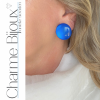 Clip oorbellen Blauw 2.5 cm