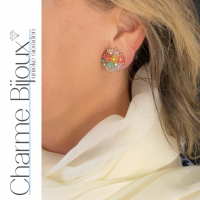 Clip oorbellen-Bloemrijk 2 cm