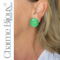 Clip oorbellen lente groen 2.5 cm
